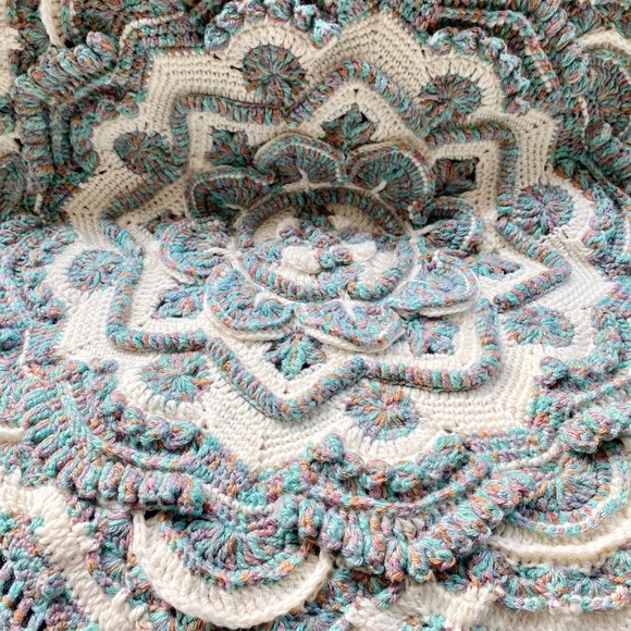 ❌sold❌ Mandala Madness Hand Made Crochet 78" - Picture 7 of 13